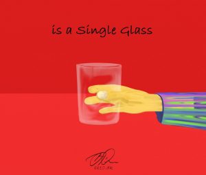 A single glass of water in the hand