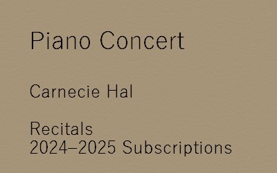 Carnegie Hall Subscribe